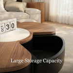Load image into Gallery viewer, Modern Flower Shape Coffee Table Set with Storage Wooden Center Table and Matching Side Table
