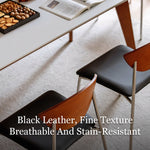 Load image into Gallery viewer, Modern Dining Chair with Stainless Steel Legs Faux Leather Upholstered Seat Ergonomic Wood Backrest for Dining Room
