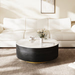 Load image into Gallery viewer, 33.15″ Round Coffee Table with Black Base Modern Minimalist Design Durable and Elegant for Living Room
