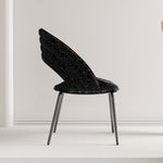 Load image into Gallery viewer, Modern Black Curved Dining Chair with Stainless Steel Legs Minimalist Accent Chair 1 Piece
