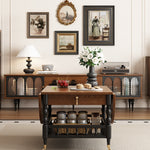 Load image into Gallery viewer, 46&#39;&#39;Vintage Flip-Top Coffee Table with Storage | Solid Wood Texture + Hidden Drawer + Castor Wheels
