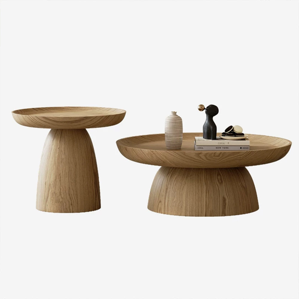 Modern Contemporary Walnut Nesting Coffee Table Set for Living Room