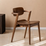 Load image into Gallery viewer, Mid-Century Solid Wood Dining Chair with Curved Armrests 1 Piece
