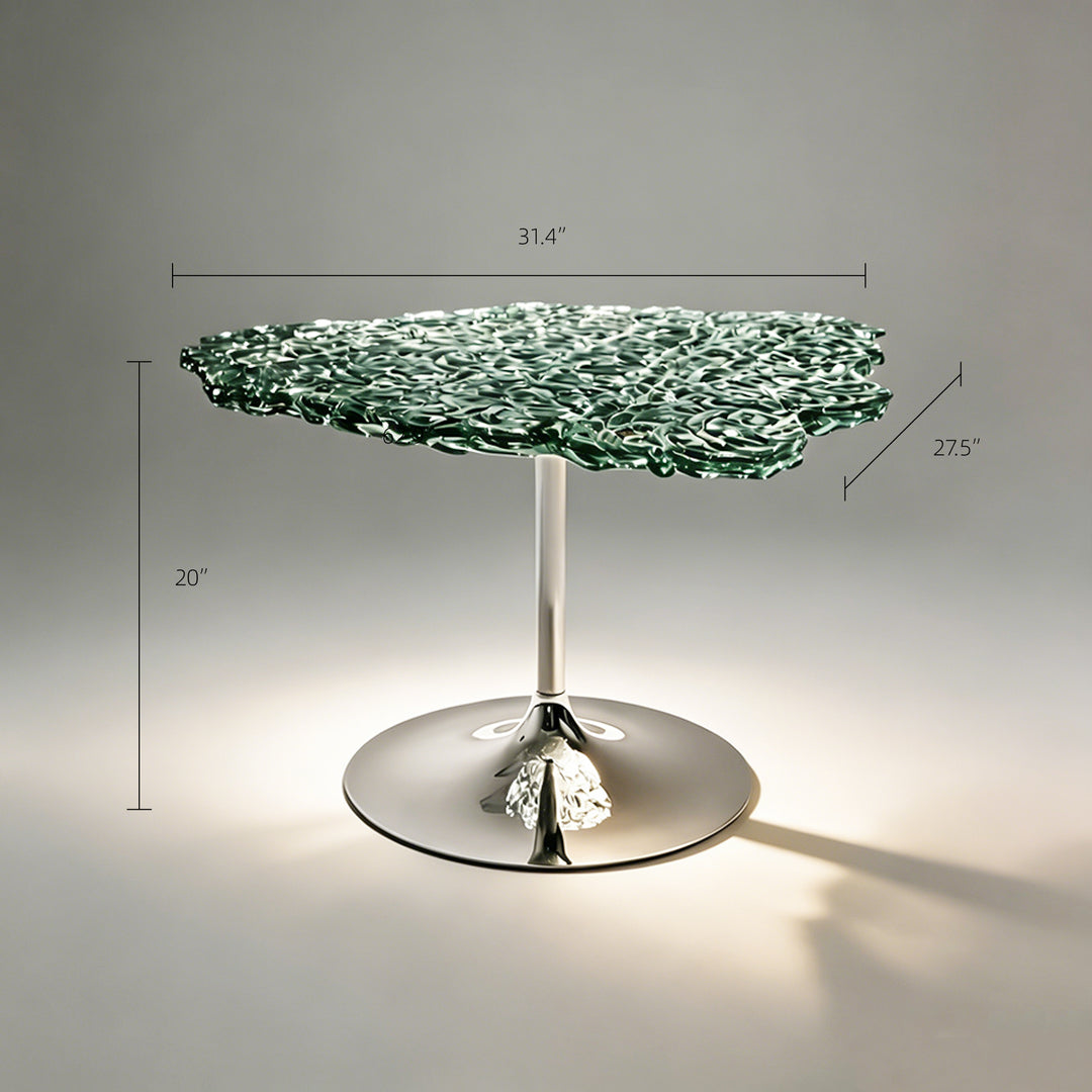 Modern Artistic Polycarbonate Coffee Table Irregular Water Ripple Accent Side Table