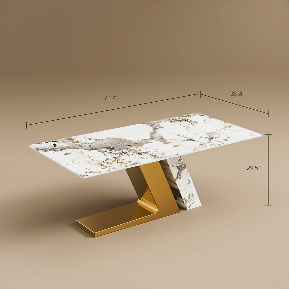 Elegant Marble Dining Room Set: Marble Dining Table + Matching Sideboard