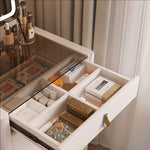 Load image into Gallery viewer, Functional Makeup Vanity Built-in Mirror Organized Storage Drawers Rolling Stool
