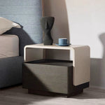 Load image into Gallery viewer, Black Nightstand Silent Rails Solid Wood Drawer
