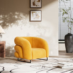 Load image into Gallery viewer, Accent Armchair Modern Faux Leather Upholstery Cloud-Inspired Cushion Design Sturdy Metal Base
