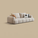 Load image into Gallery viewer, Modern Channel-Tufted Snow Velvet Sofa with Latex Cushioning
