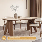 Load image into Gallery viewer, Dining Table with Ceramic Stone Top Wooden Base Modern Elegant Design for Dining Room
