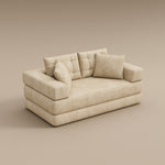 Load image into Gallery viewer, 70&#39;&#39;-78&#39;&#39;Convertible Sofa Bed Tufted Cushion Armrest Foldable Design in Grey Fabric Upholstery

