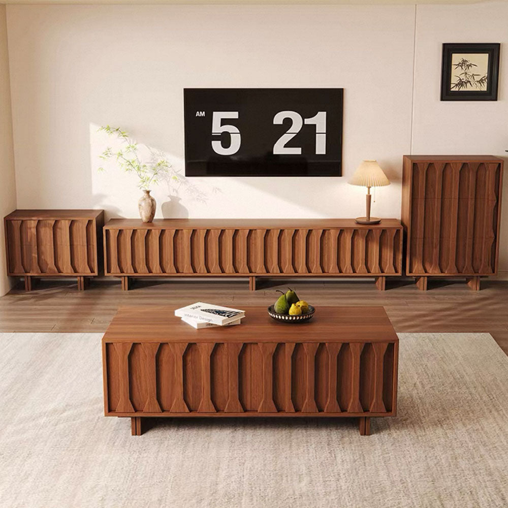 Carved Wood Japandi Furniture