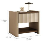 Load image into Gallery viewer, Modern Minimalist Nightstand with Soft Leather Finish and Walnut Top Drawer Bedside Table
