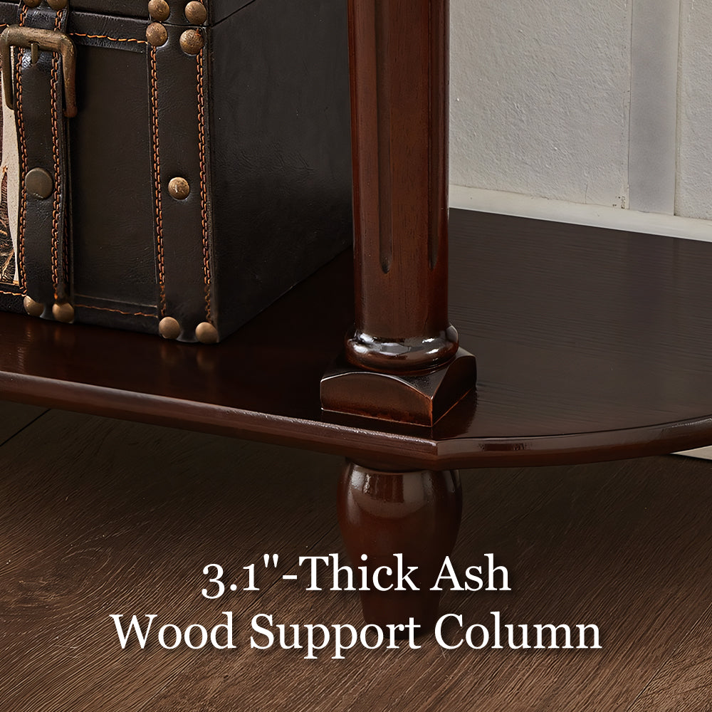 Solid Wood Classic Entryway Console Table with Drawers and Lower Shelf