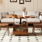Load image into Gallery viewer, 44.8&quot; Foldable Lift Top Coffee Table with Wheels Drawer Sensor Light Walnut Finish
