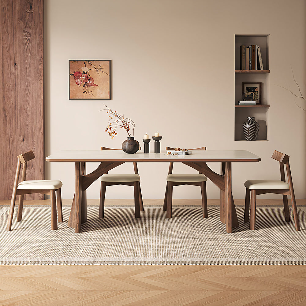 Modern Rectangular Dining Table with Sintered Stone Top
