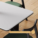 Load image into Gallery viewer, Rectangular Dining Table Solid Wood Legs Walnut Veneer Sintered Stone Top Modern Design
