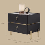 Load image into Gallery viewer, Luxury Bedside Table with Textured Front Panels and Brass Accents
