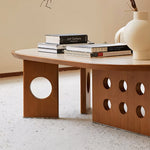 Load image into Gallery viewer, 46.8'' Modern Sculptural Oval Coffee Table with Geometric Cutout Base Contemporary Accent Table for Living Room
