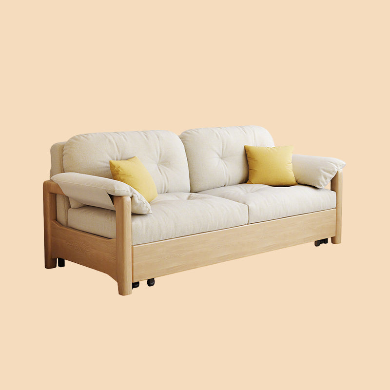 Sofa Bed with Storage Space Convertible Design Solid Wood Sponge Fabric