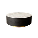 Load image into Gallery viewer, 33.15″ Round Coffee Table with Black Base Modern Minimalist Design Durable and Elegant for Living Room
