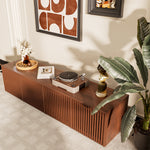Load image into Gallery viewer, 72.15&#39;&#39;Walnut Straight Vertical Slatted TV Stand Modern Minimalist Large Storage

