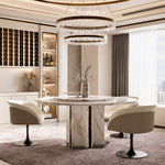 Load image into Gallery viewer, Modern Luxury Swivel Accent Chair Upholstered Vanity Chair with Gold Pedestal Base 1 Piece
