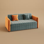 Load image into Gallery viewer, 74.1&quot; Sofa Bed with 3.9&quot; Thick Pocket Spring Mattress Orange &amp; Gray
