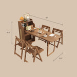 Load image into Gallery viewer, 69&#39;&#39; Rattan Dining Cabinet Table Set Foldable Storage Multi-Chair Design Solid Wood Finish

