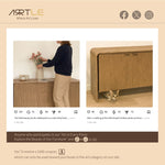 Load image into Gallery viewer, 58.5&quot; Sideboard Modern Minimalist Wooden Cabinet with Fluted Doors and Ample Storage
