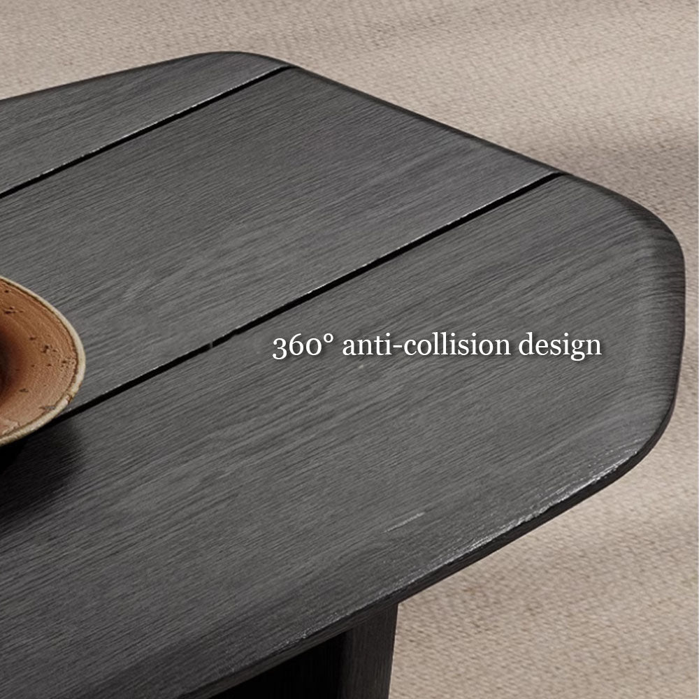 51.1'' Modern Black Irregular-Shaped Coffee Table