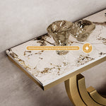 Load image into Gallery viewer, Elegant Luxury Console Table with Gold Accents

