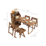 Load image into Gallery viewer, 69&#39;&#39; Rattan Dining Cabinet Table Set Foldable Storage Multi-Chair Design Solid Wood Finish
