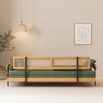 Load image into Gallery viewer, Modern Minimalist Daybed with Wood Frame and Soft Green Upholstery
