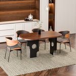Load image into Gallery viewer, Modern Oval Dining Table with Unique Black and Clear Acrylic Legs
