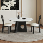 Load image into Gallery viewer, Contemporary Round Dining Table Black Wooden Base
