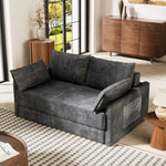 Load image into Gallery viewer, 65.52&quot; Compressed Sofa Convertible Sofa Bed Wrinkle-resistant Linen Lightweight Loveseat Wooden Armrest
