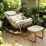 Load image into Gallery viewer, Modern Outdoor Rocking Lounge Chair with Cushioned Seat and Woven Frame
