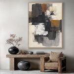 Load image into Gallery viewer, Bold contrasts in black and ochre create depth, drama, and timeless modern elegance
