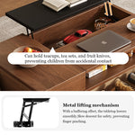 Load image into Gallery viewer, 51'' Walnut Lift-Top Coffee Table with Hidden Storage Drawers and Open Shelves
