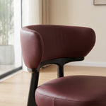 Load image into Gallery viewer, Ergonomic Curved Backrest Solid Wood Frame Faux Leather Dining Chair 1 Piece
