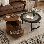 Load image into Gallery viewer, 33.1&quot; Nesting Coffee Table Set with Lift Top Water Ripple Glass Walnut Vintage Style

