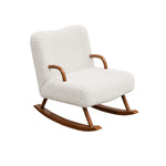 Load image into Gallery viewer, 24&#39;&#39;Sherpa Rocking Chair Cozy Lounge Armrest Natural Wood Base
