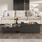 Load image into Gallery viewer, 55&#39;&#39; Modern Square Marble and Wood Coffee Table Elegant Design
