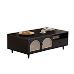 Load image into Gallery viewer, TV Stand &amp; Coffee Table Set with Cane Drawers Mid-Century Modern Style Spacious Storage Elegant Design
