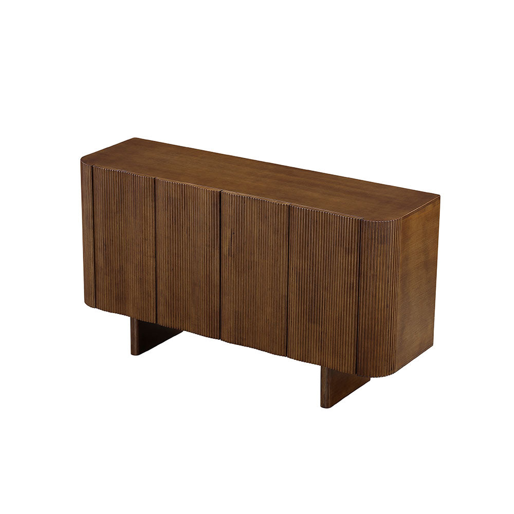 54.6'' Modern Fluted Wood Sideboard Cabinet with Mid-Century Legs