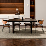 Load image into Gallery viewer, 54.6″/62.4″ Dining Table Solid Wood Artistic Geometric Base Two-Tone Contrast
