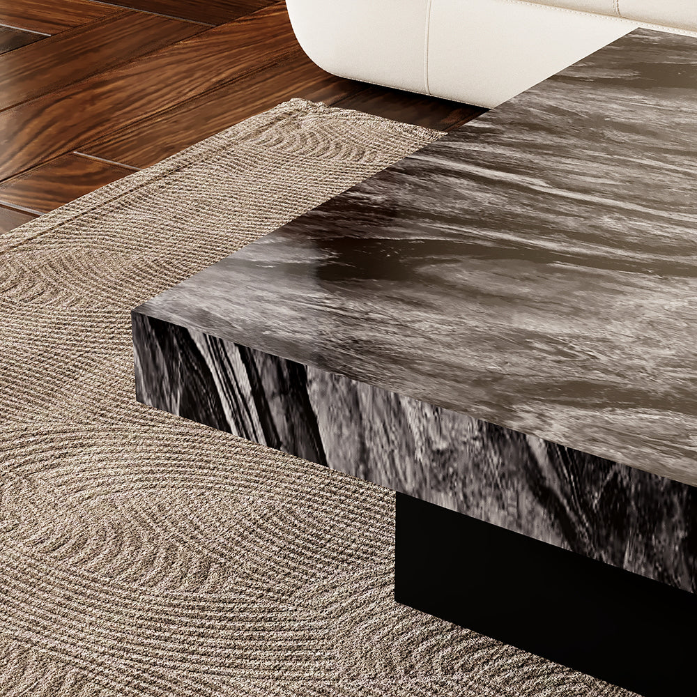 35.1″ Square Coffee Table with Built-in Tray Modern Luxury Design Durable and Easy to Clean for Living Room