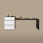 Load image into Gallery viewer, Black &amp; White Extendable Kitchen Island with Storage and Built-In Power Outlets
