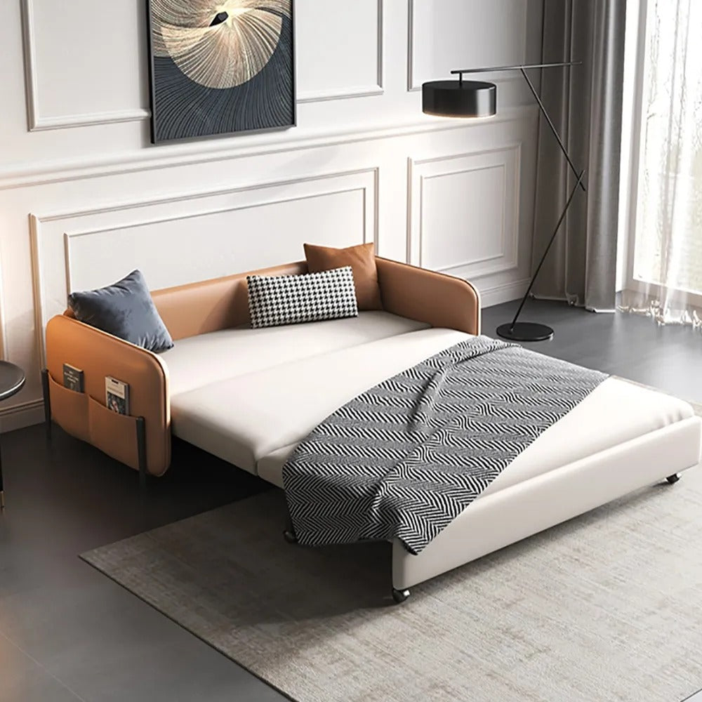 66.9"Convertible Sofa Bed Modern Minimalist Style with Side Pockets